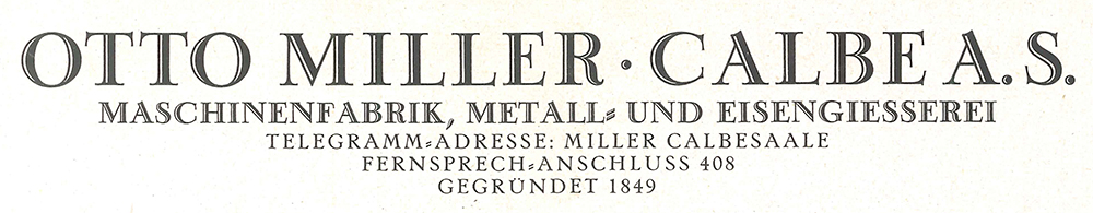 Otto Miller, Maschinenfabrik, Metall- und Eisengießerei