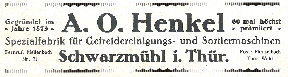 A.O. Henkel, Spezialfabrik für Getreidereinigungs- und Sortiermaschinen