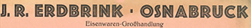 J. R. Erdbrink Eisenwaren-Großhandlung
